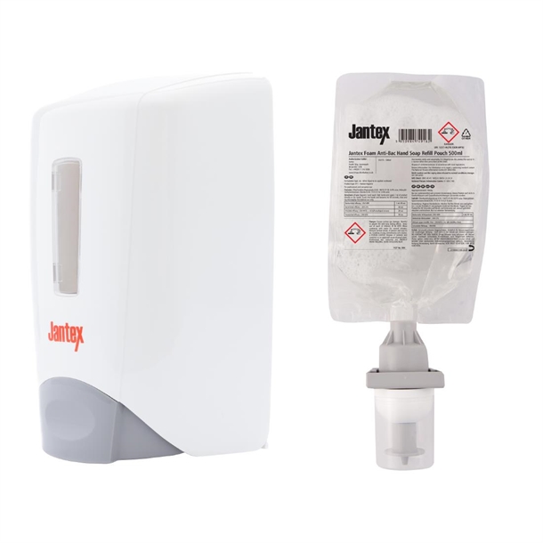 Jantex Manual Anti- Bac Soap Dispenser & Refill Bundle - 500ml