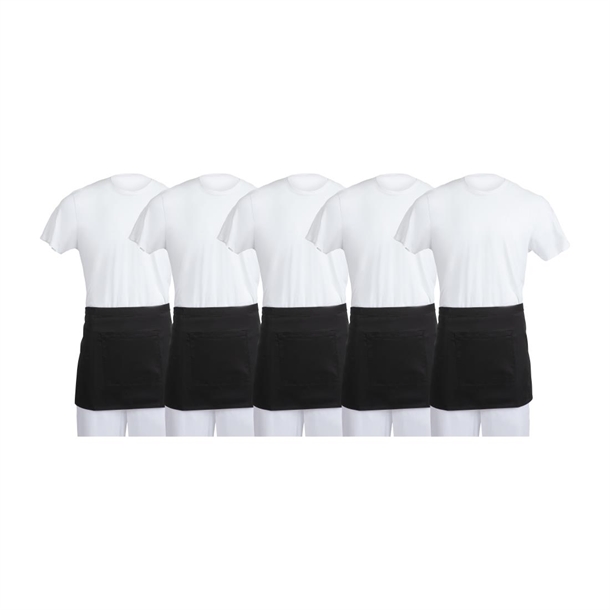 Whites Waist Apron Polycotton Black - 750x373mm - B131 (Pack 5)