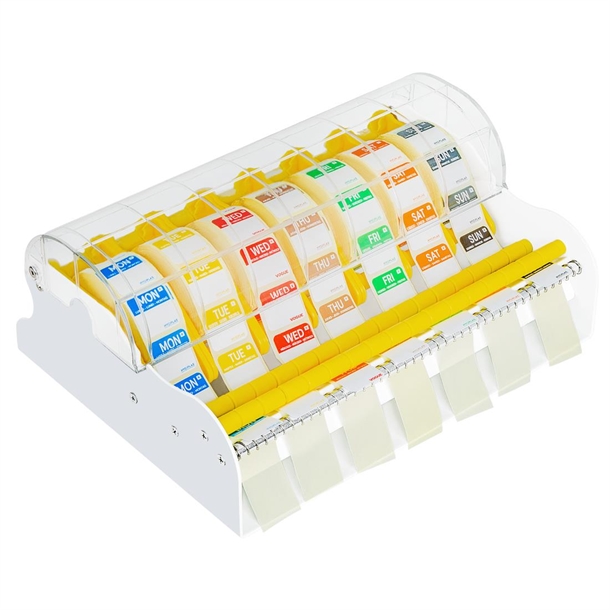 Hygiplas Day of the Week Removable Label Starter Kit - 1" (including Dispenser)