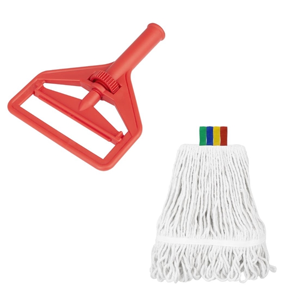 Jantex Connect Wide Kentucky Cotton Mop Head Red - 400g