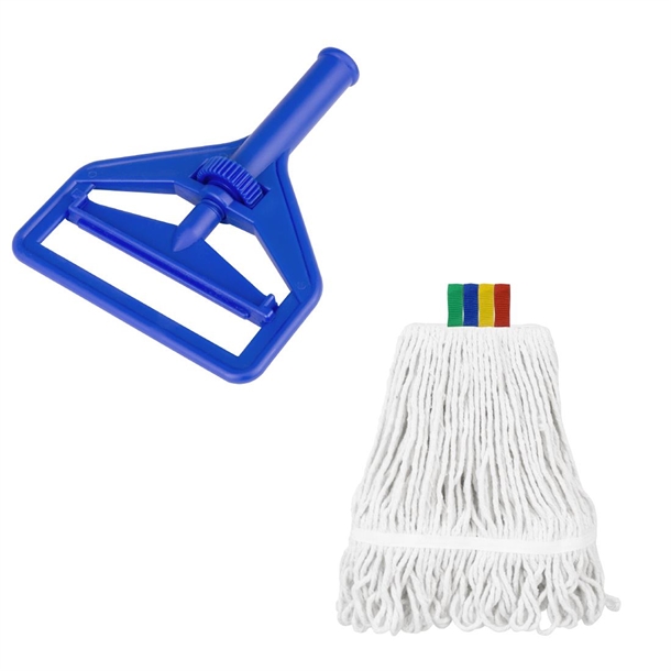 Jantex Connect Wide Kentucky Cotton Mop Head Blue - 400g