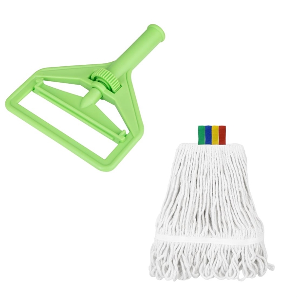 Jantex Connect Wide Kentucky Cotton Mop Head Green - 400g