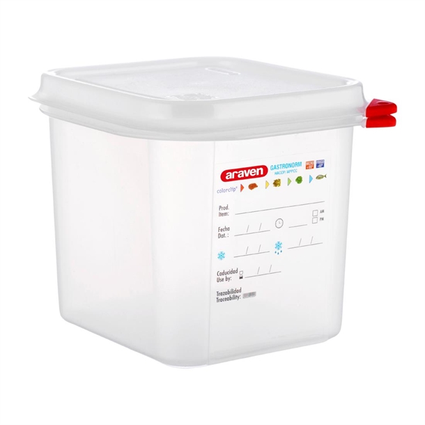 Araven Food Containers with Lids - GN 1/6 2.6Ltr (Box 4)