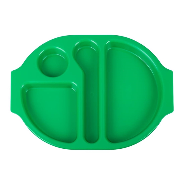 Olympia Polypropylene Kristallon Food Compartment Tray Green (Pack 10)