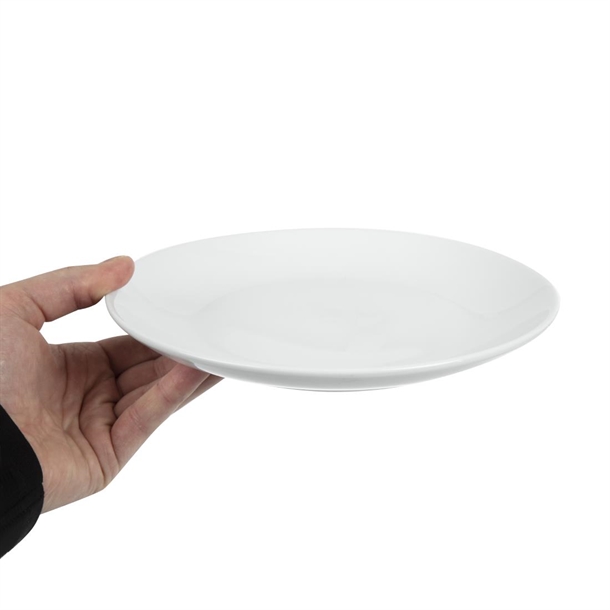 Vajilla Olympia White Ware - Juego De 12 Platos De Porcelana Blanca Para Restaurante O Servicio