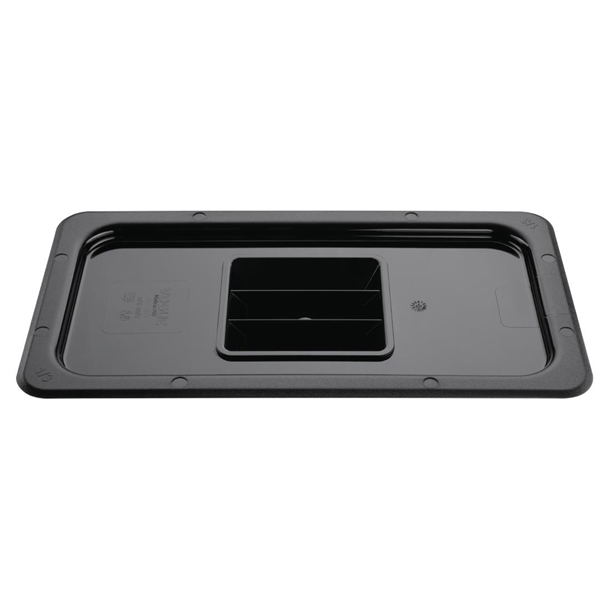 Vogue Black Polycarbonate Lid - GN 1/3