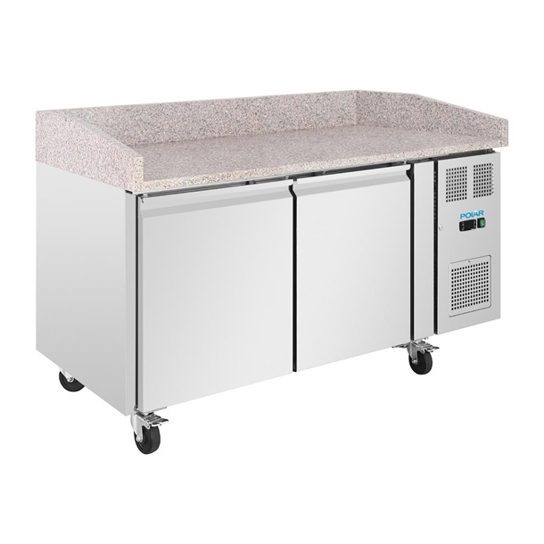 Polar U-Series Pizza Counter with Granite Top 2 Door
