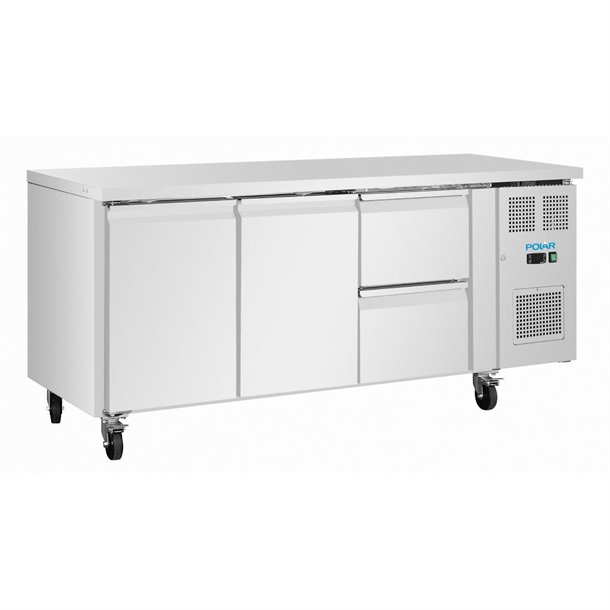Polar U-Series 2 Door & 2 Drawer Counter Fridge