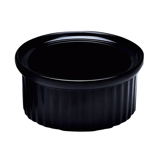Must Haves Black Ramekin 9.5x3.8cm 3 3/4"x1 1/2" 12cl 4 1/4oz (Box 12) (B2B)