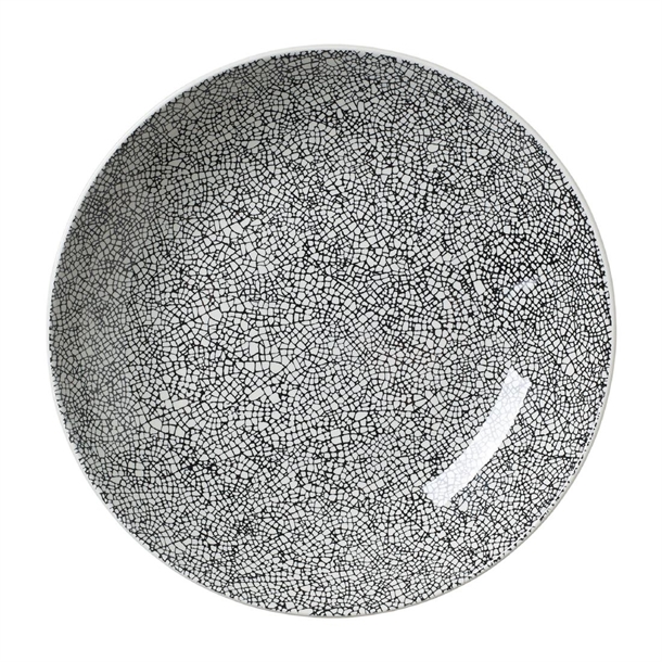 Steelite Ink Crackle Black Coupe Bowl 25.25cm (10") (Box 12) (B2B)