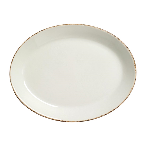 Steelite Brown Dapple Oval Coupe Plate - 20.25cm 8" (Box 24) (B2B)