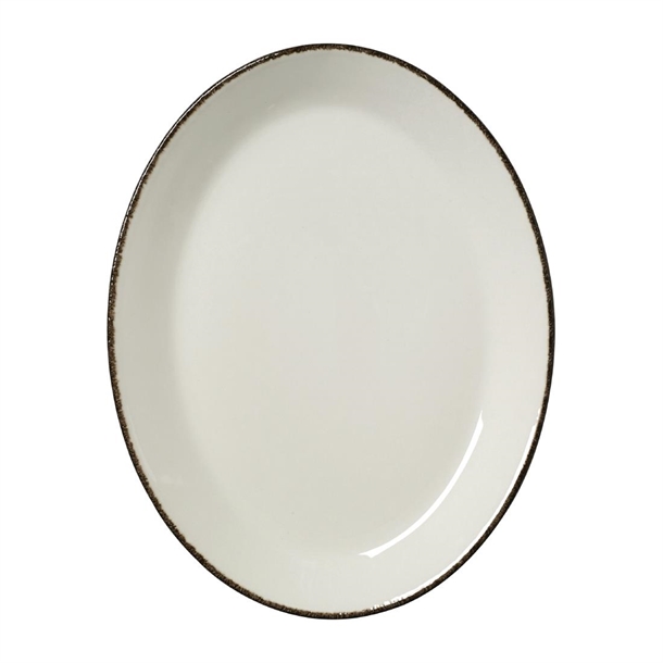 Steelite Charcoal Dapple Oval Plate Coupe - 28cm 11" (Box 12) (B2B)