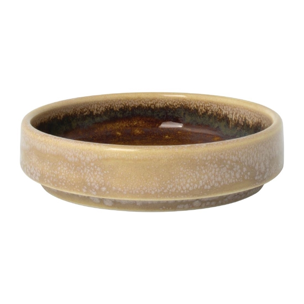 Aurora Vesuvius Amber Round Stacking Tray 100mm 4" 4.2oz (Box 12) (B2B)