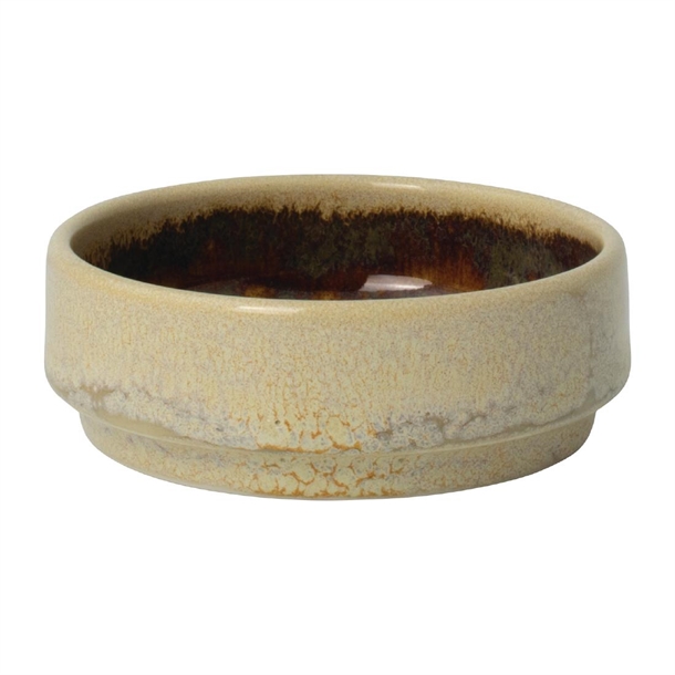 Aurora Vesuvius Amber Round Stacking Tray 75mm 3" 2.7oz (Box 12) (B2B)