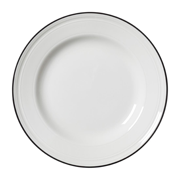 Steelite Bead Black Band Plate - 202.5mm 8" (Box 12) (B2B)