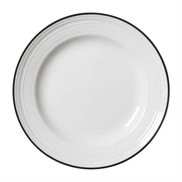 Steelite Bead Black Band Plate - 165mm 6 1/2" (Box 12) (B2B)