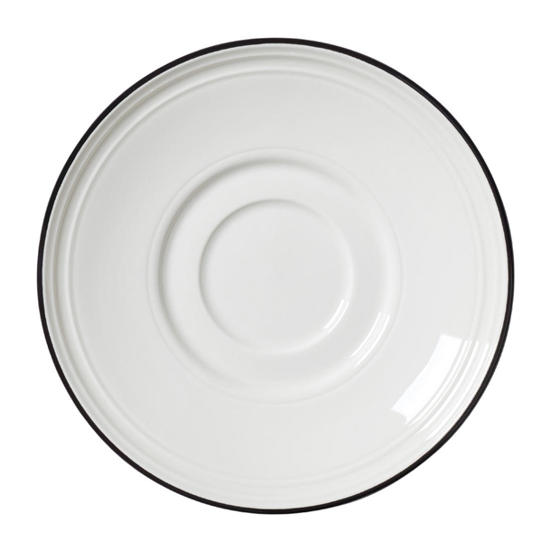 Steelite Bead Black Band Saucer - 150mm 6" (Box 12) (B2B)