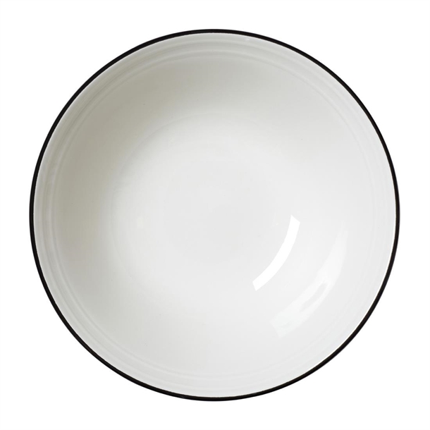 Steelite Bead Black Band Oatmeal Bowl - 165mm 6 1/2" (Box 12) (B2B)