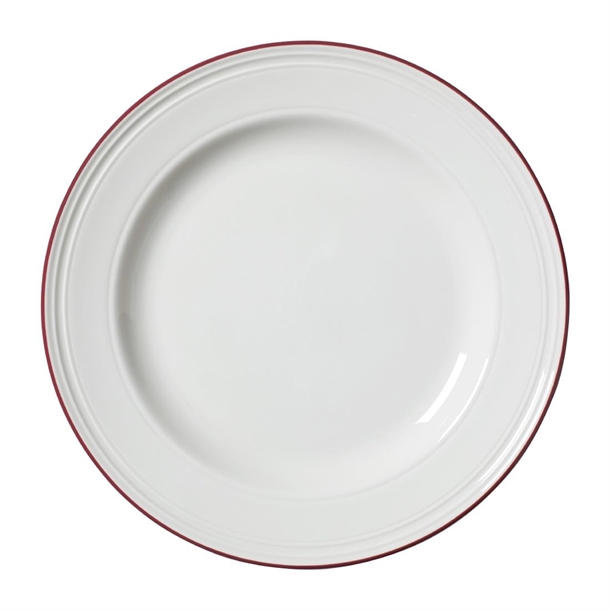 Steelite Bead Maroon Band Plate - 255mm 10" (Box 12) (B2B)