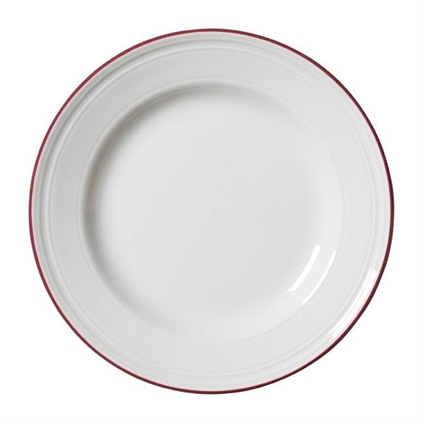 Steelite Bead Maroon Band Plate - 202.5mm 8" (Box 12) (B2B)