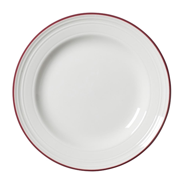 Steelite Bead Maroon Band Plate - 165mm 6 1/2" (Box 12) (B2B)