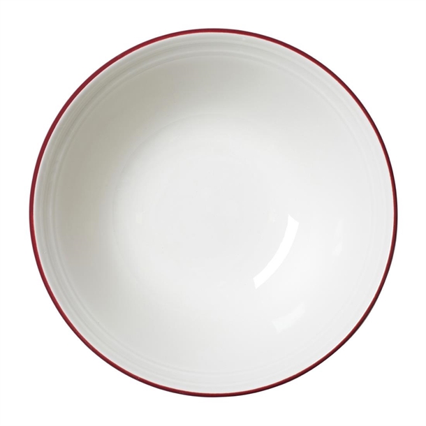 Steelite Bead Maroon Band Oatmeal Bowl - 165mm 6 1/2" (Box 12) (B2B)
