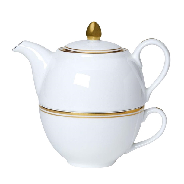Burnished Gold Coupe Tea For One Set (Box 6) (B2B)