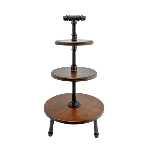 Steelite Chestnut Pipe Stand 3-Tier with Legs - 355x674mm (B2B)
