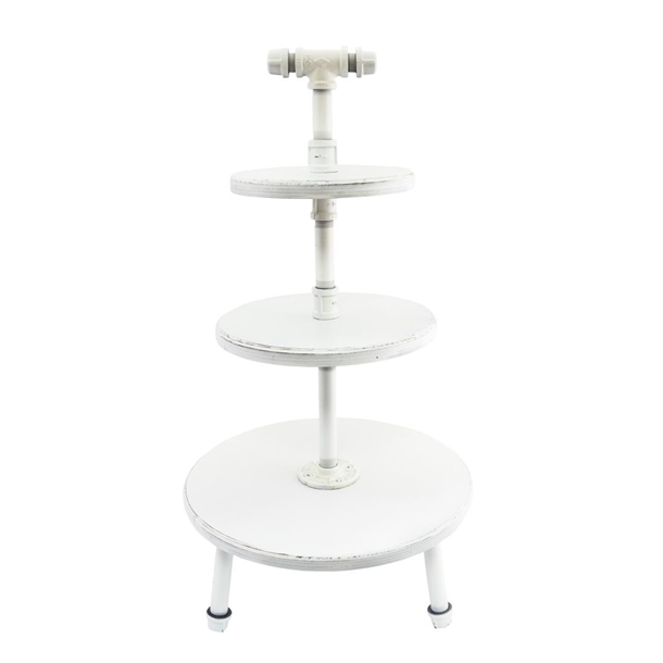 Steelite Aged White Pipe Stand 3-Tier with Legs - 355x674mm (B2B)