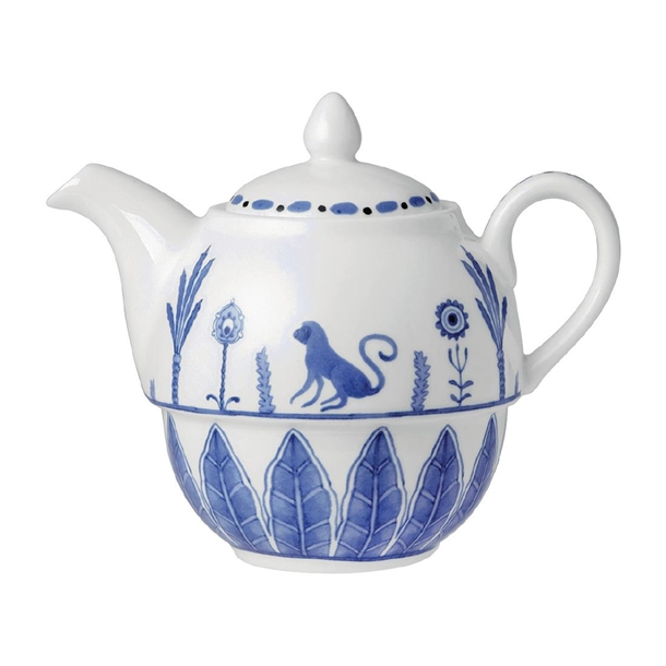 Steelite Sultan's Garden Blue Coupe Teapot - 460ml (Pack 6) (B2B)
