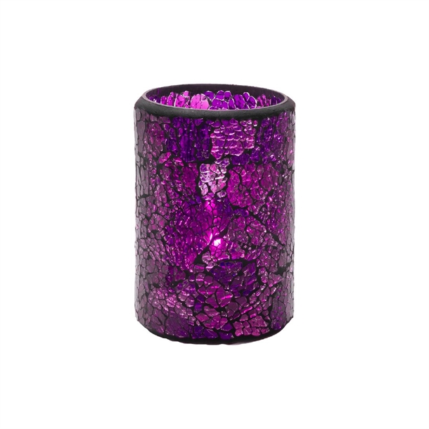 Steelite Blue & Purple Crackle Glass Cylinder Lamp - 80x102mm (Pack 24) (B2B)