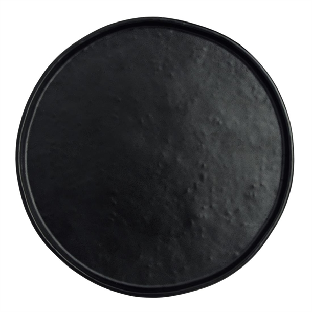 Cali Black Round Plate -  210mm (Pack 12) (B2B)