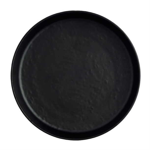 Cali Black Round Plate - 204mm (Pack 12) (B2B)