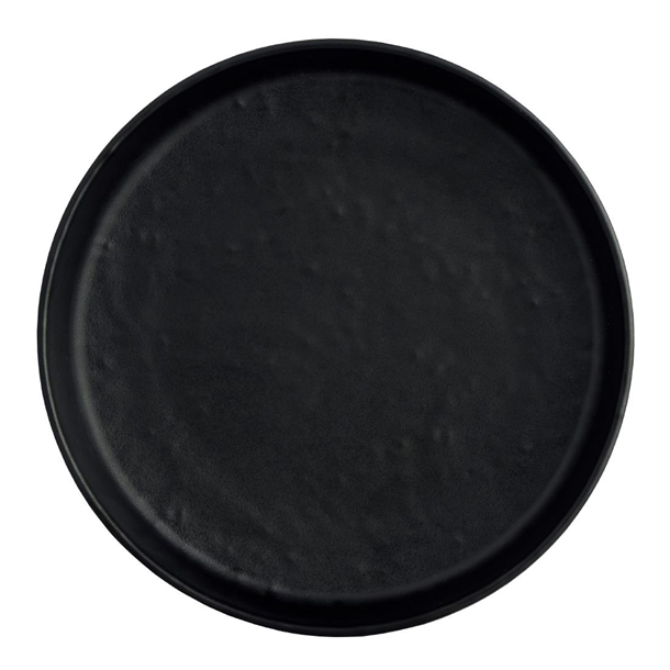 Cali Black Round Plate - 164mm (Pack 12) (B2B)