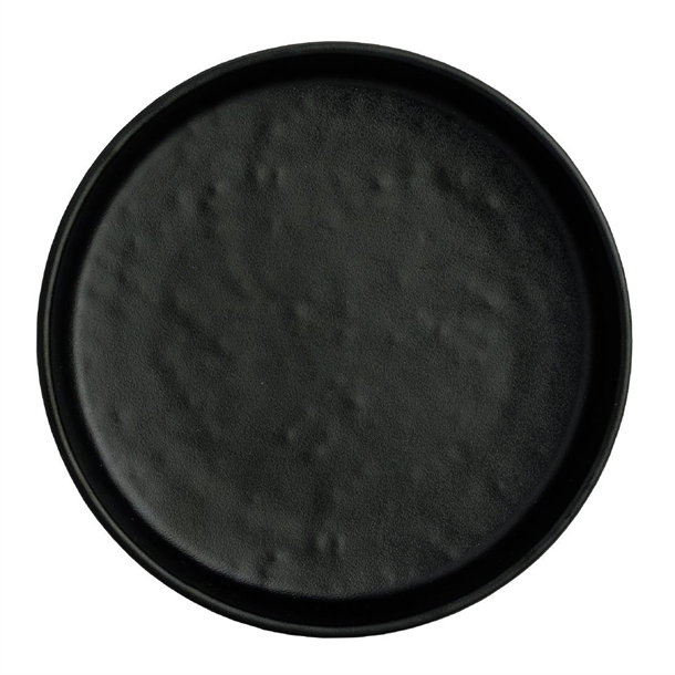 Cali Black Round Plate - 123mm (Pack 12) (B2B)