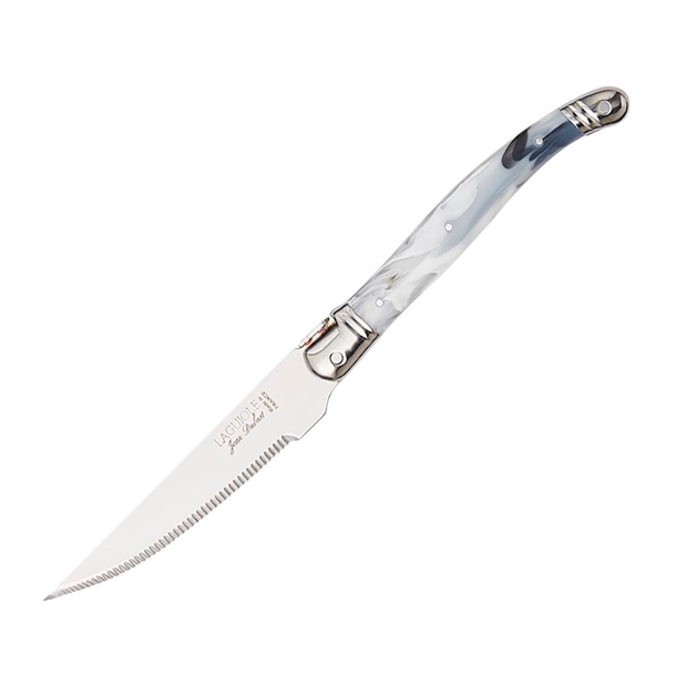 Laguiole Marble White Grill Knife - 225mm (Pack 6) (B2B)