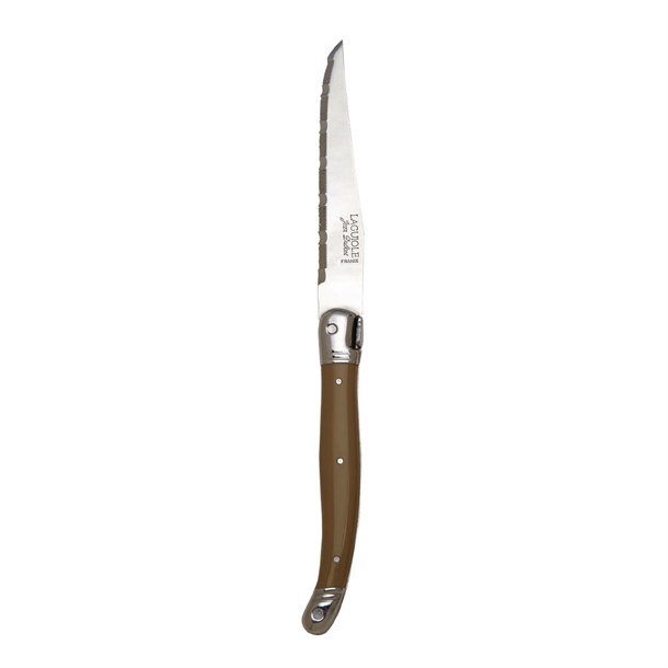 Laguiole Taupe Handle Steak Knife Serrated 1.2mm Blade (Box 6) (B2B)