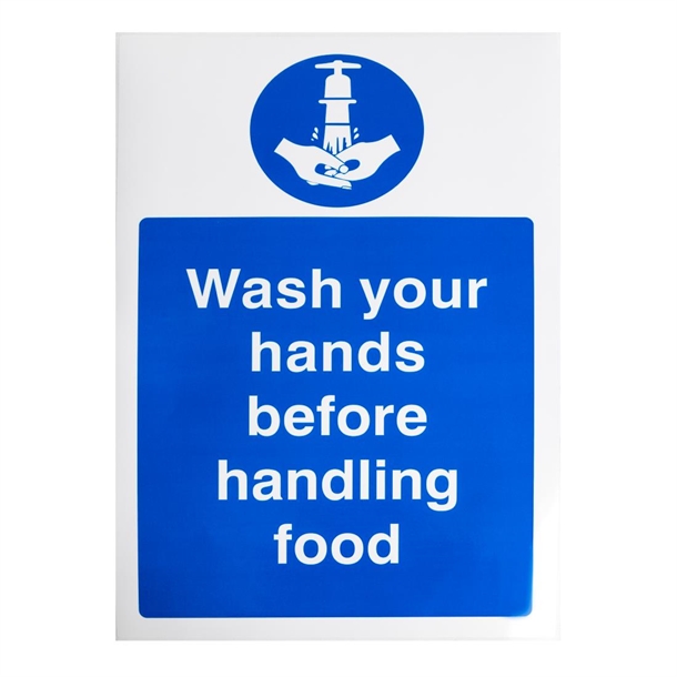 Vogue Wash Hands Sign - 300x200mm 11 3/4x7 3/4" (Self-Adhesive)