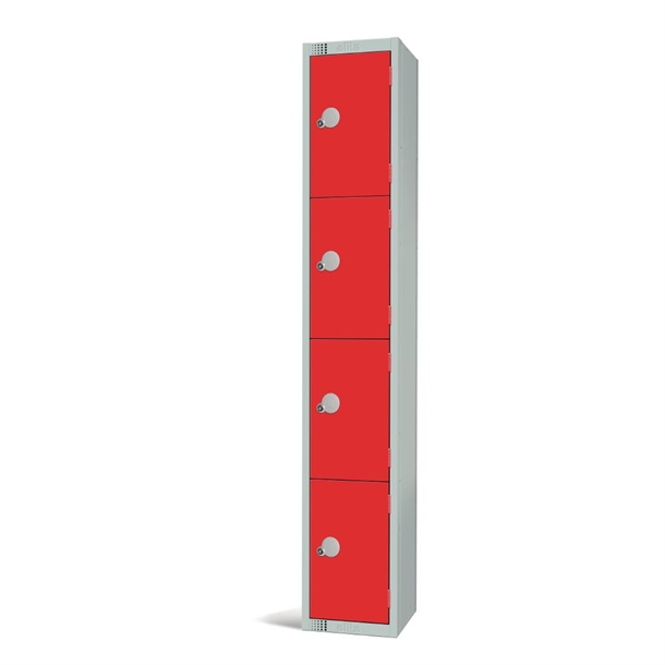 elite-four-door-padlock-locker-red