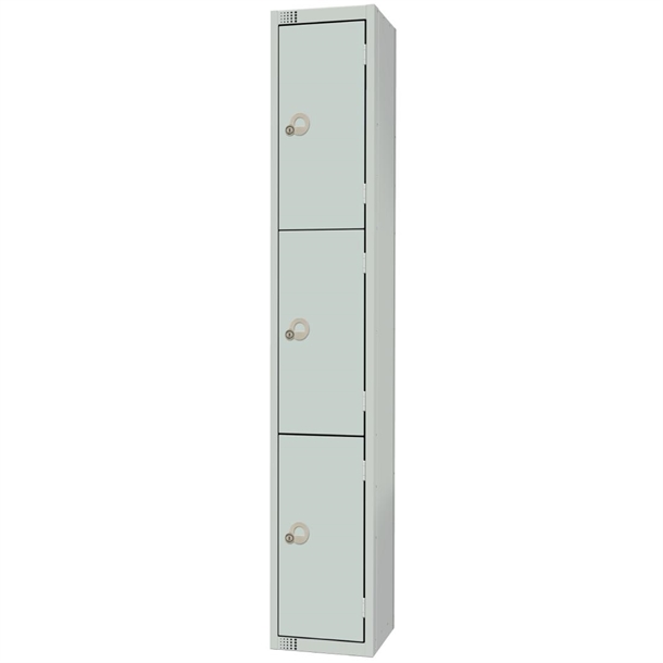 elite-three-door-padlock-locker-with-sloping-top-grey
