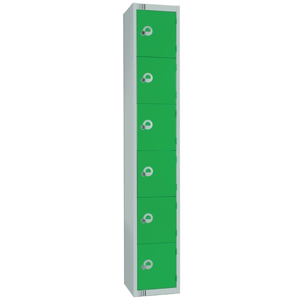 elite-six-door-padlock-locker-with-sloping-top-green