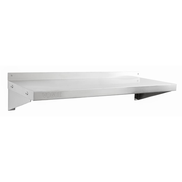Vogue Wall Shelf with Brackets St/St - 900x300mm