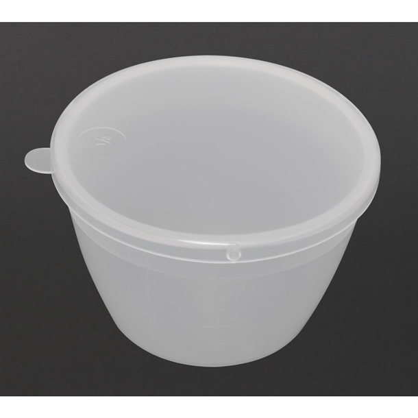 Pudding Basin Polyprop including Lid - 1/2pint 102mm (Pack 12)