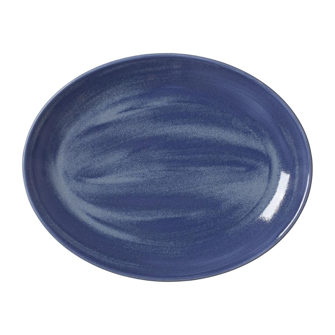 Steelite Blue Revolution Stone Oval Coupe Plates 342Mm (12 Pack)