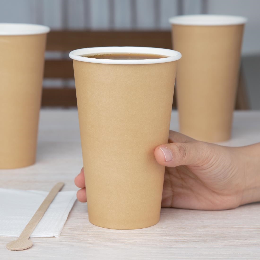 Fiesta Recyclable Single Wall Takeaway Coffee Cups Kraft 455ml / 16oz ...