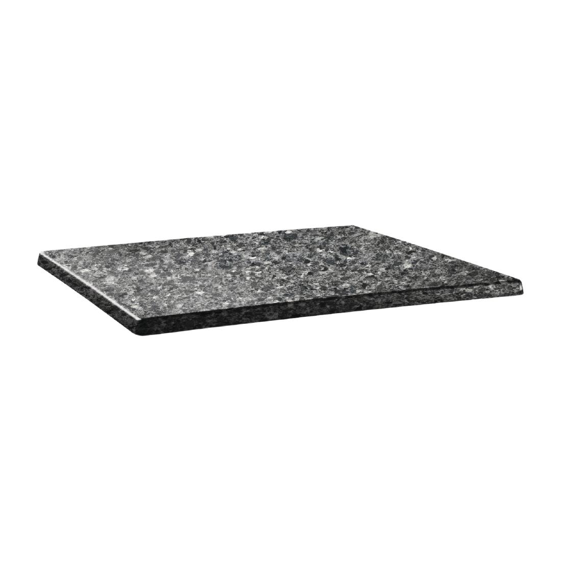 Topalit Classic Line rechteckige Tischplatte schwarzer Granit 120 x 80cm