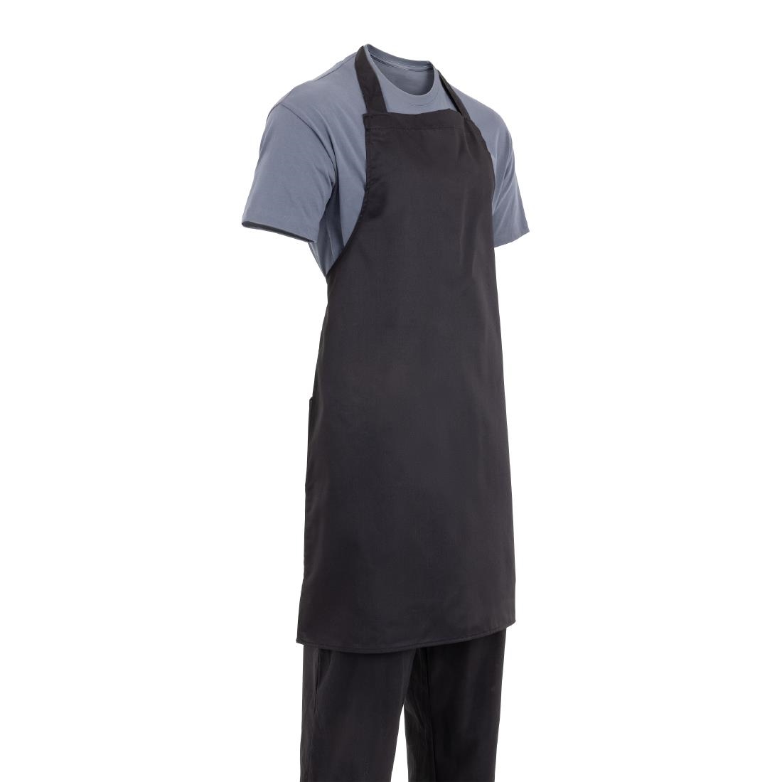 Whites Chefs Clothing Black Whites Bib Apron