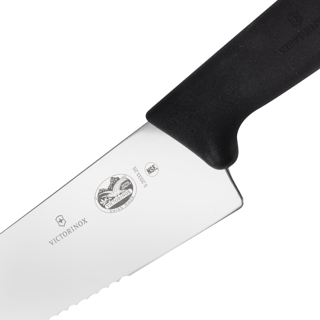 Victorinox Fibrox Serrated Carving Knife Black 25cm - CC267 - Nisbets
