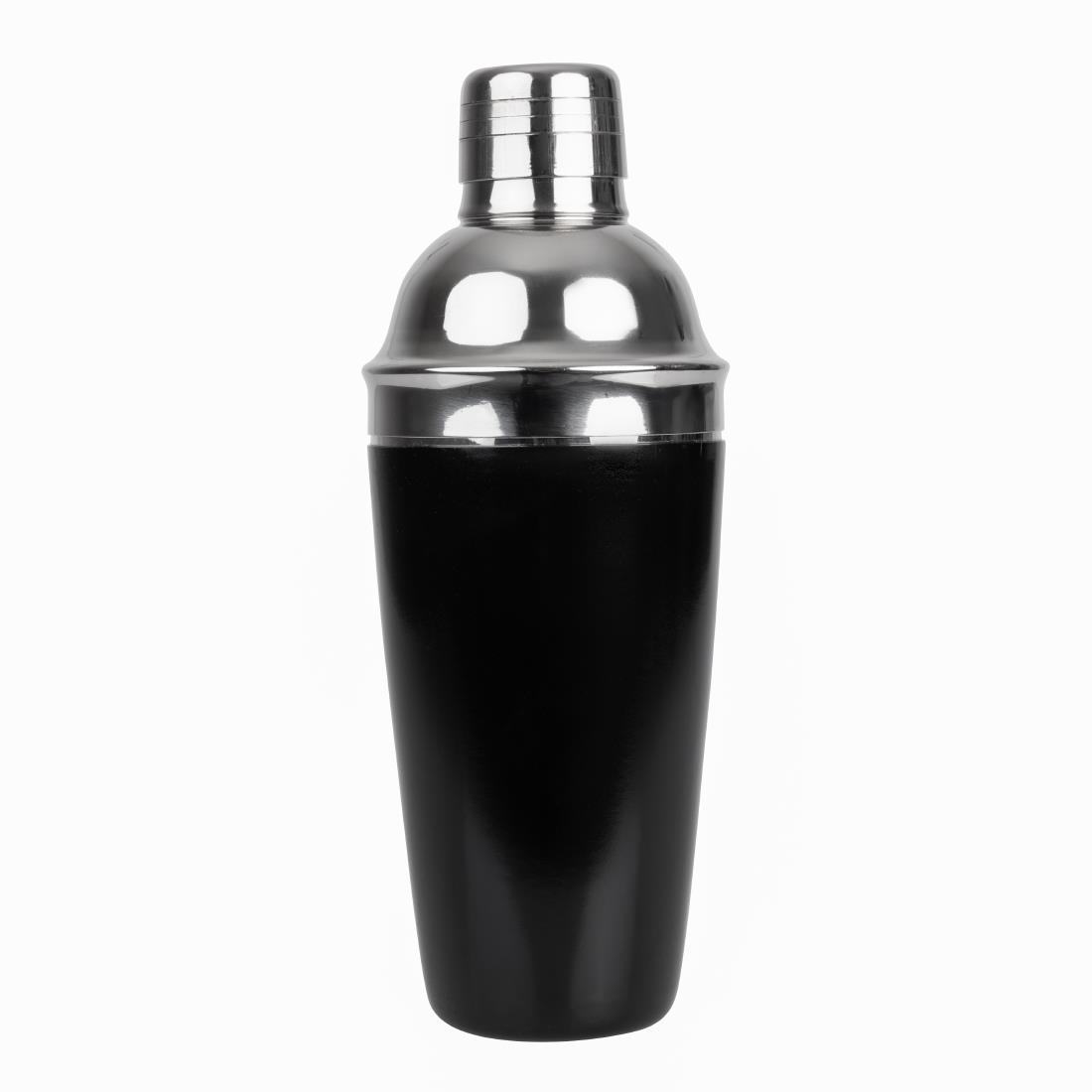 Olympia Black 3-Piece Cobbler Cocktail Shaker With Pvc Grip
