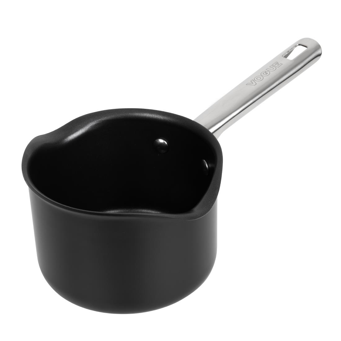Vogue Black Aluminium Non-Stick Milk Pan 14Cm